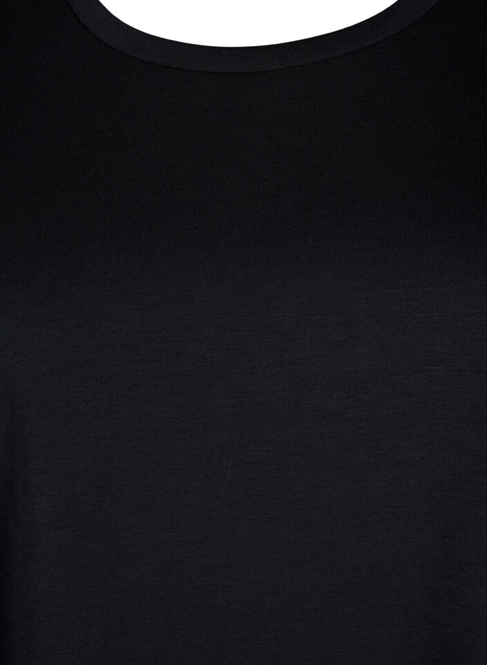 Koszulka z mieszanki modalu, Czarne, Packshot image number 2