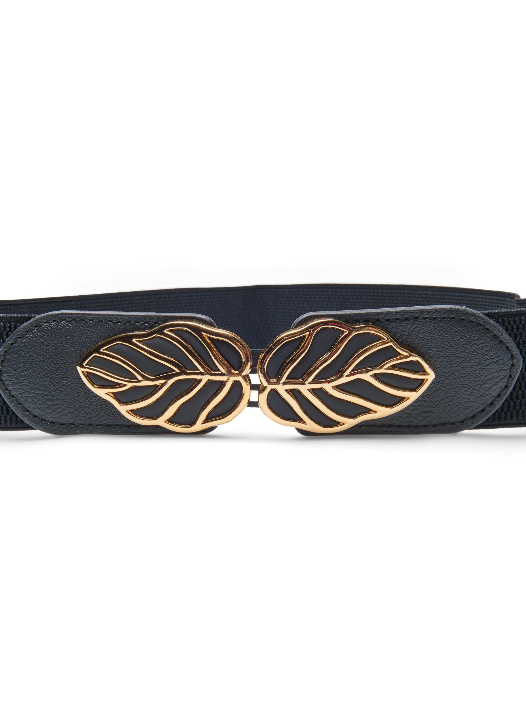 Zizzi Elastic waist belt with gold buckle, Black, Packshot image number 1
