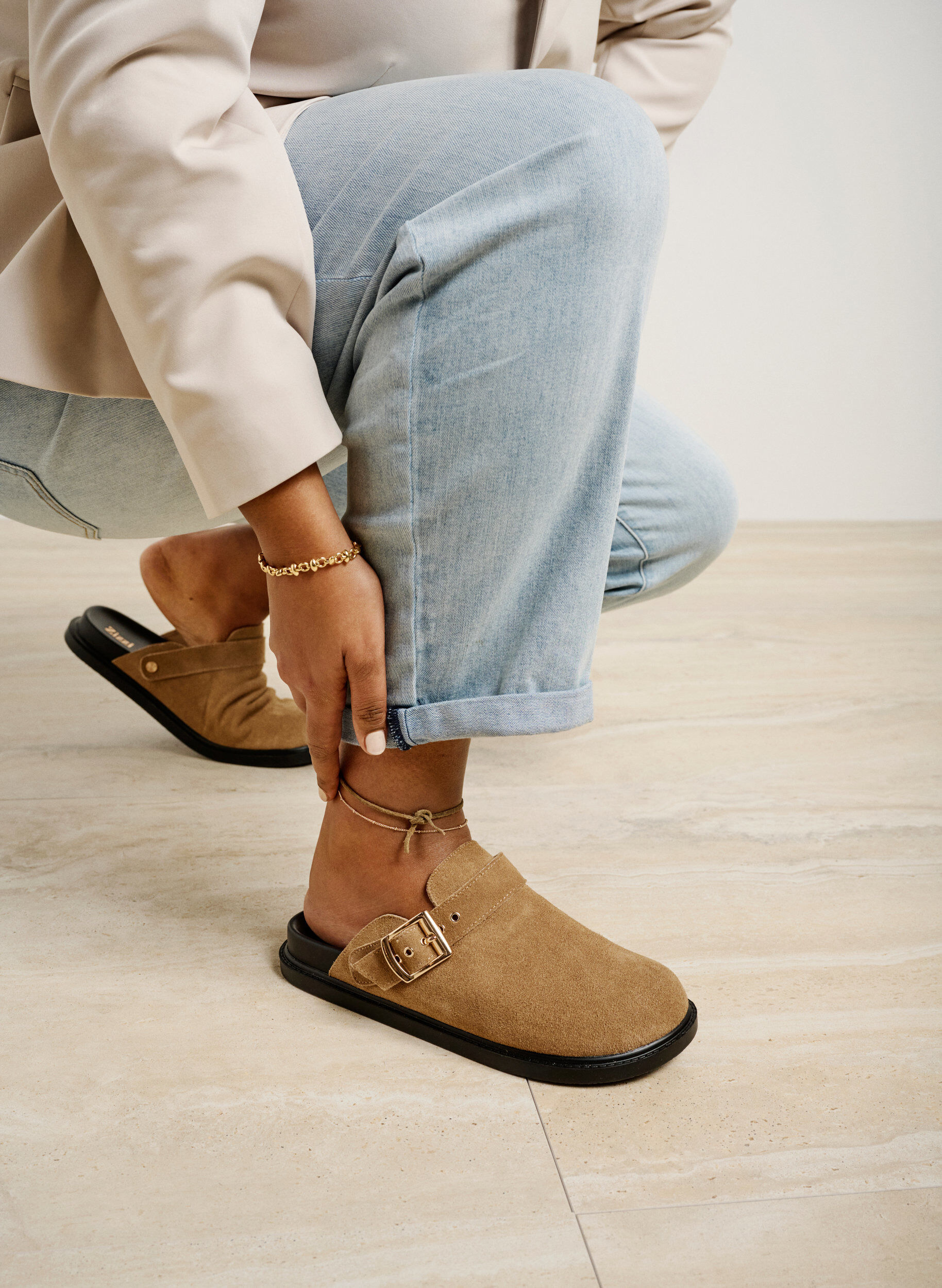 Zizzi Szerokie, zamszowe chodaki, Woodsmoke, Image image number 1