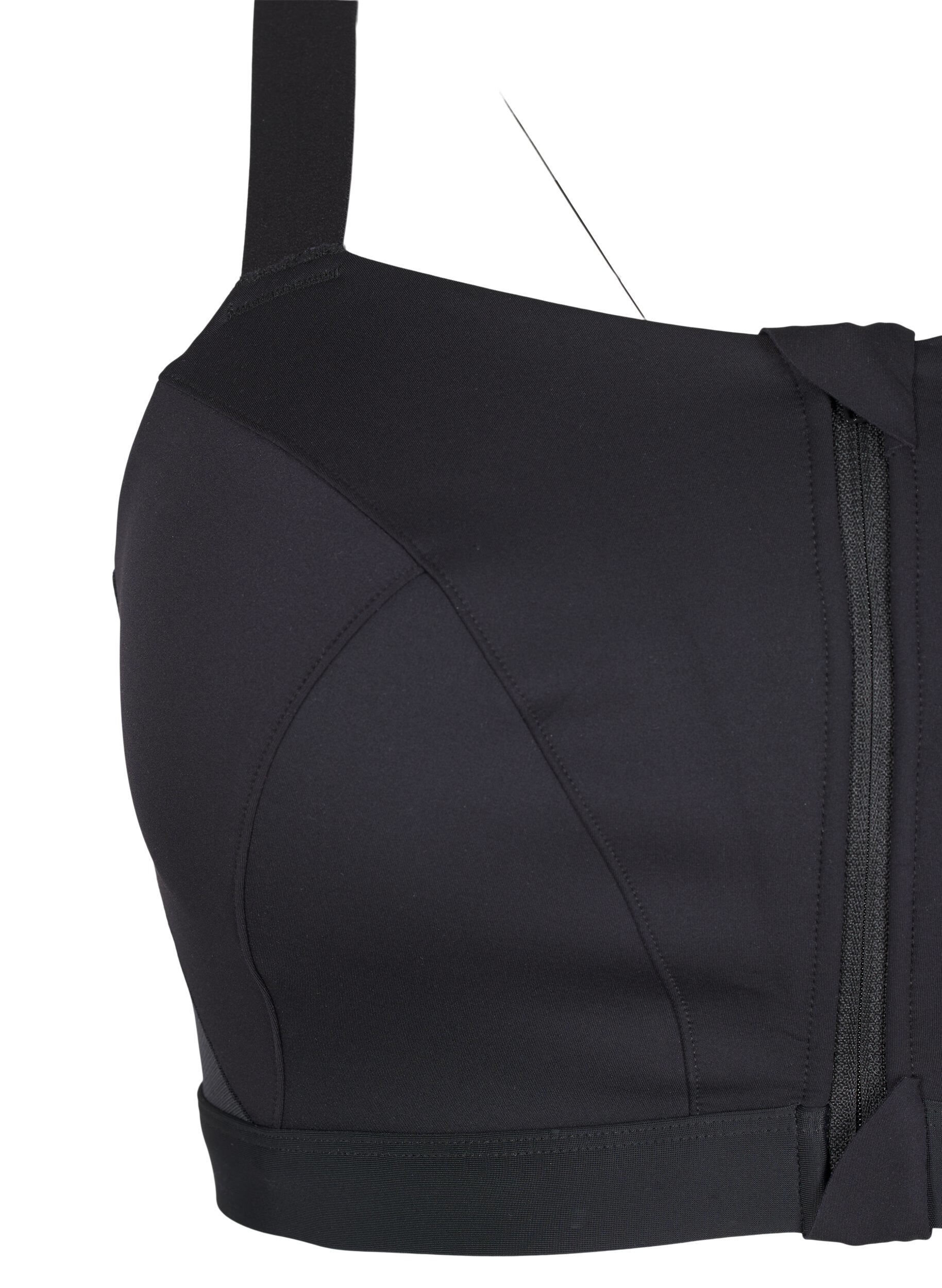 ZizziBiustonosz sportowy z zapieciem z przodu i wysokim wsparciem, Czarne, Packshot image number 3