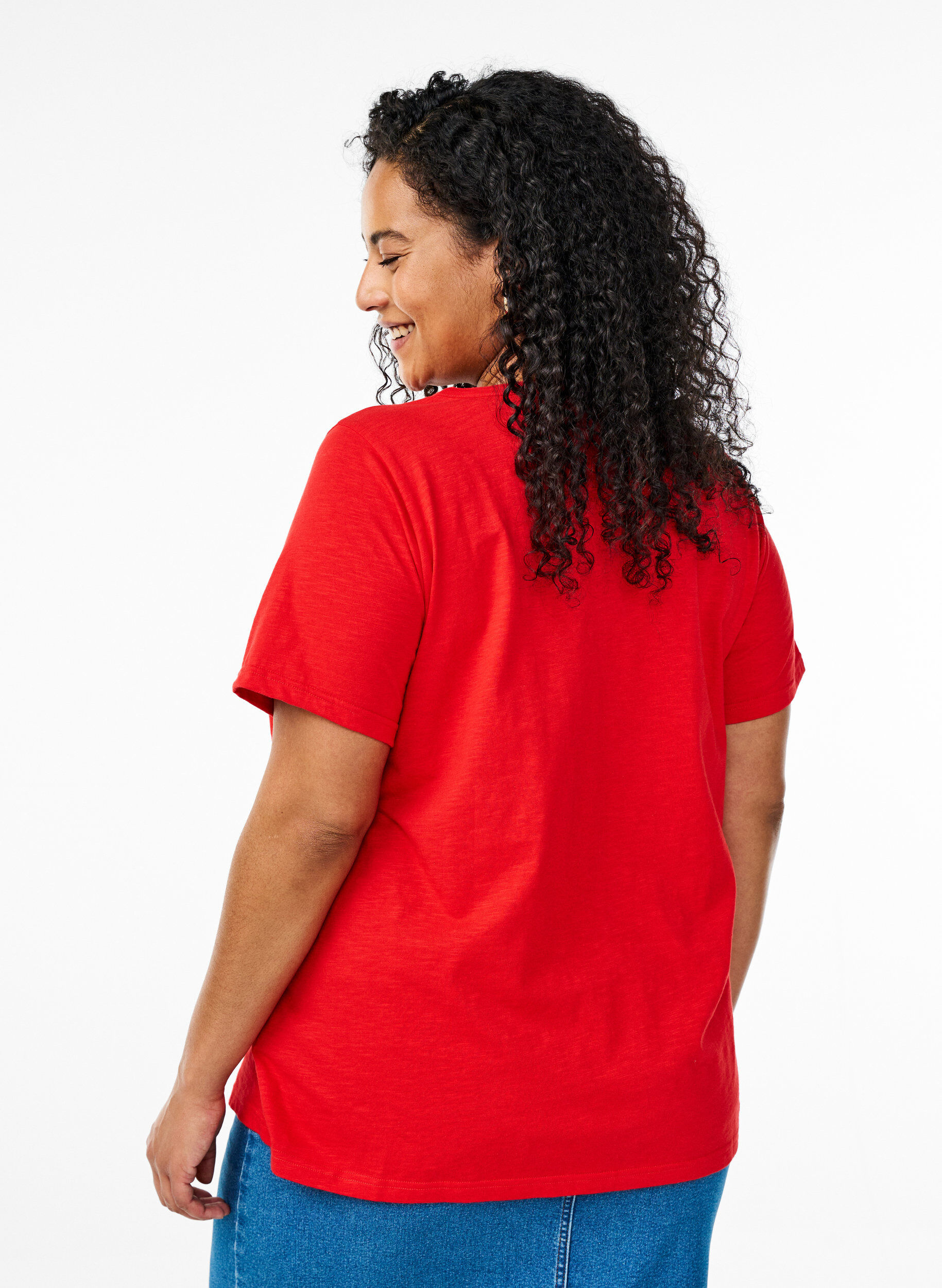 ZizziT-shirt z guzikami, Czerwony, Model image number 2