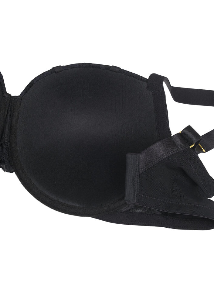 Biustonosz usztywniany z cyrkoniami, Black, Packshot image number 3