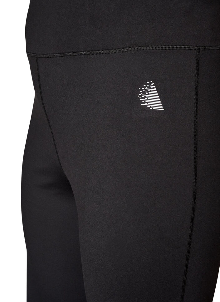 Legginsy treningowe bootcut z wysokim stanem, Czarne, Packshot image number 2
