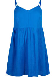 Bawelniana sukienka plazowa z waskimi ramiaczkami, Victoria blue, Packshot