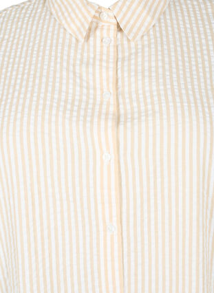 Dluga bawelniana koszula w paski, White/Natrual Stripe, Packshot image number 2