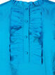 Blyszczaca bluzka koszulowa z falbanami, Diva Blue, Packshot image number 2