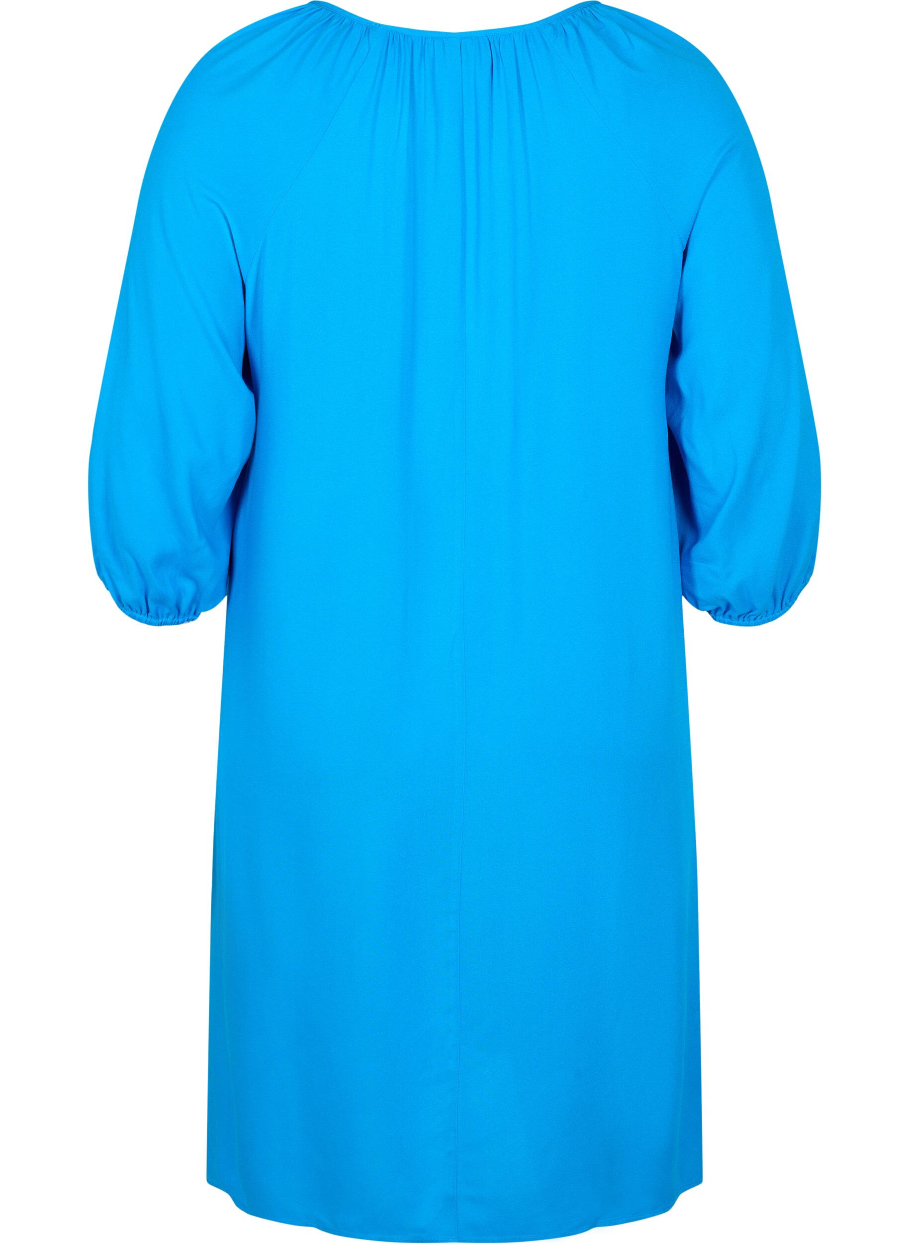 Zizzi Wiskozowa sukienka z dekoltem w szpic, Indigo Bunting, Packshot image number 1