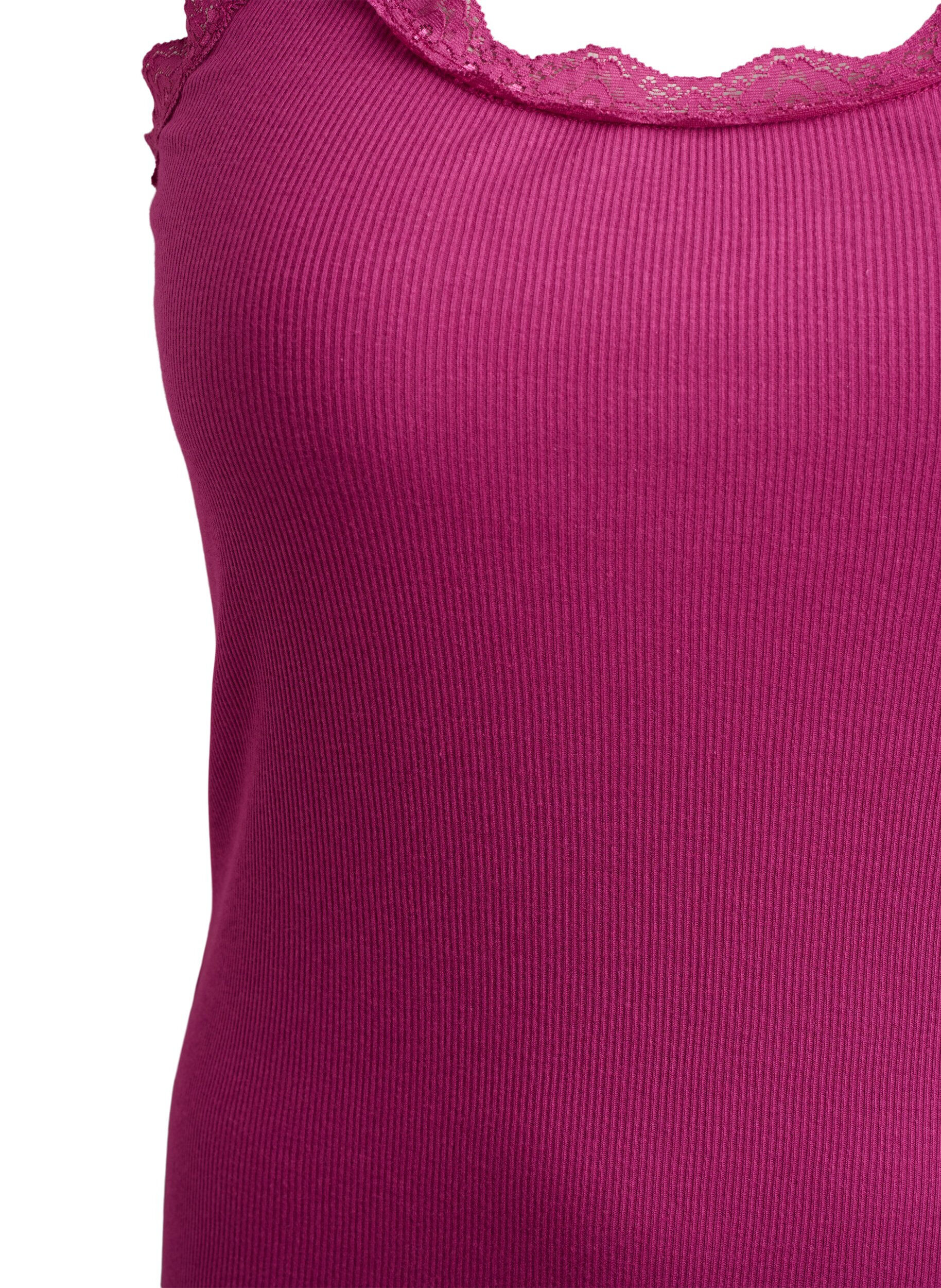 Zizzi Top z koronkowym wykonczeniem, Czerwony, Packshot image number 2