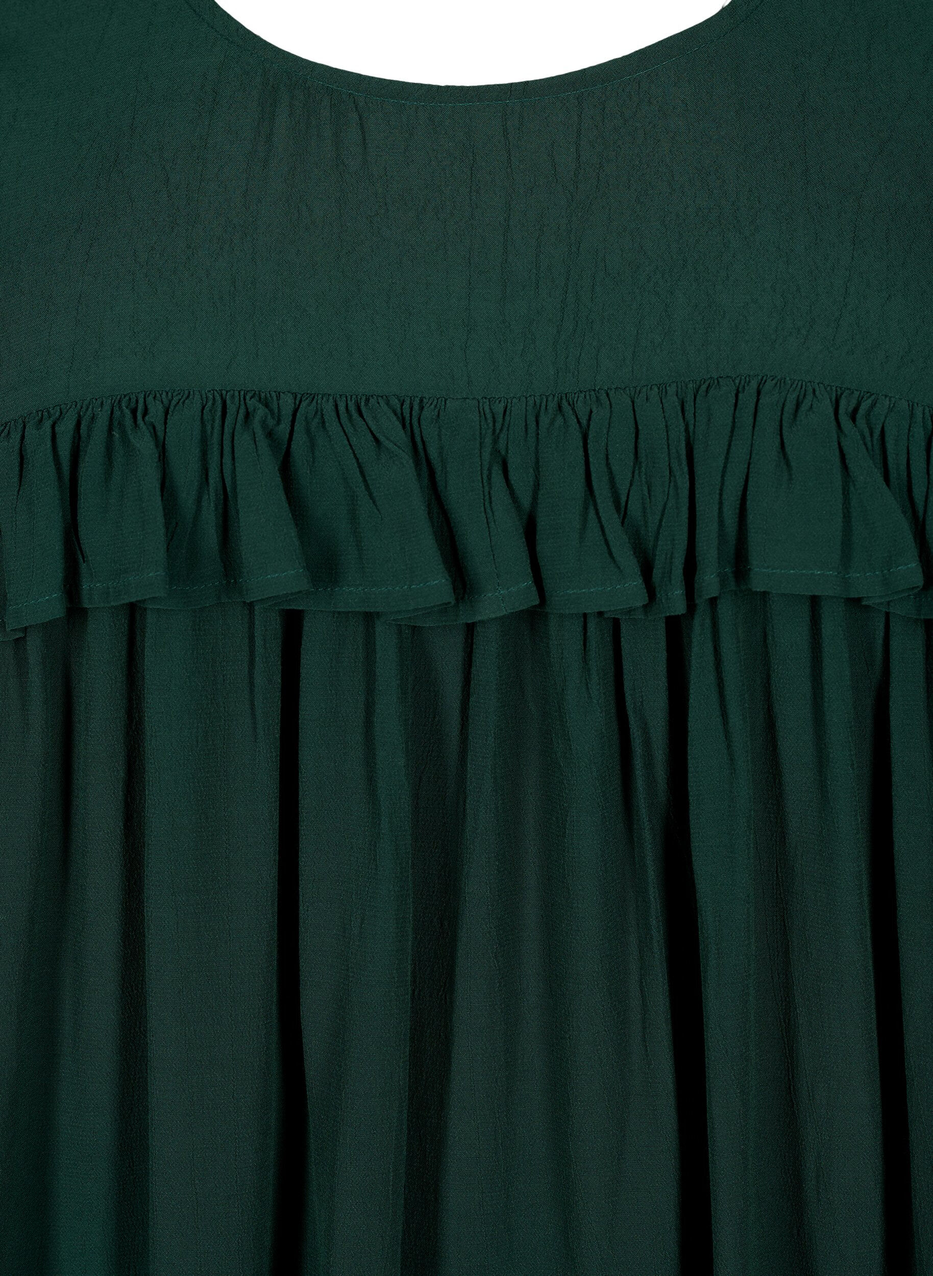 Zizzi Wiskozowa tunika z falbanami, Scarab, Packshot image number 2