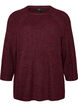 Prazkowany sweter z rekawami 3/4, Czerwony, Packshot image number 0