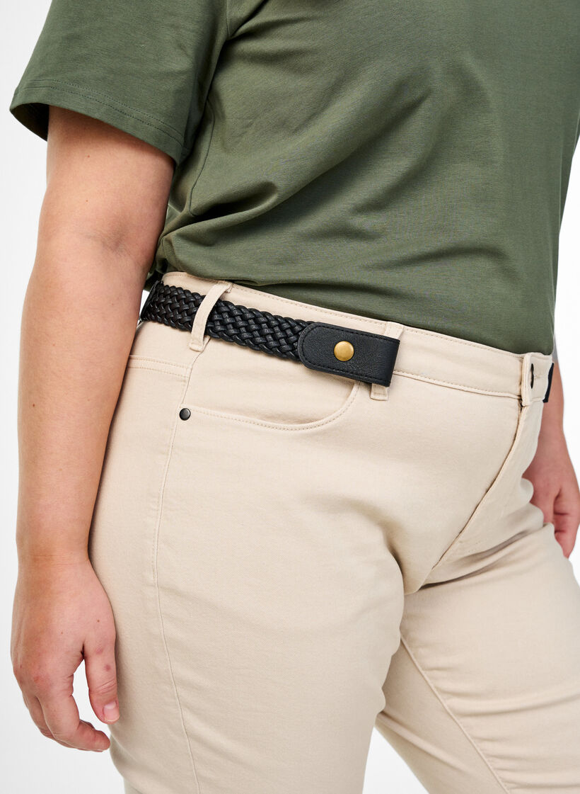 Elastyczny pleciony pasek, Czarne, Image image number 0