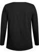 Podstawowa bluzka z dzerseju z dlugim rekawem, Czarne, Packshot image number 1