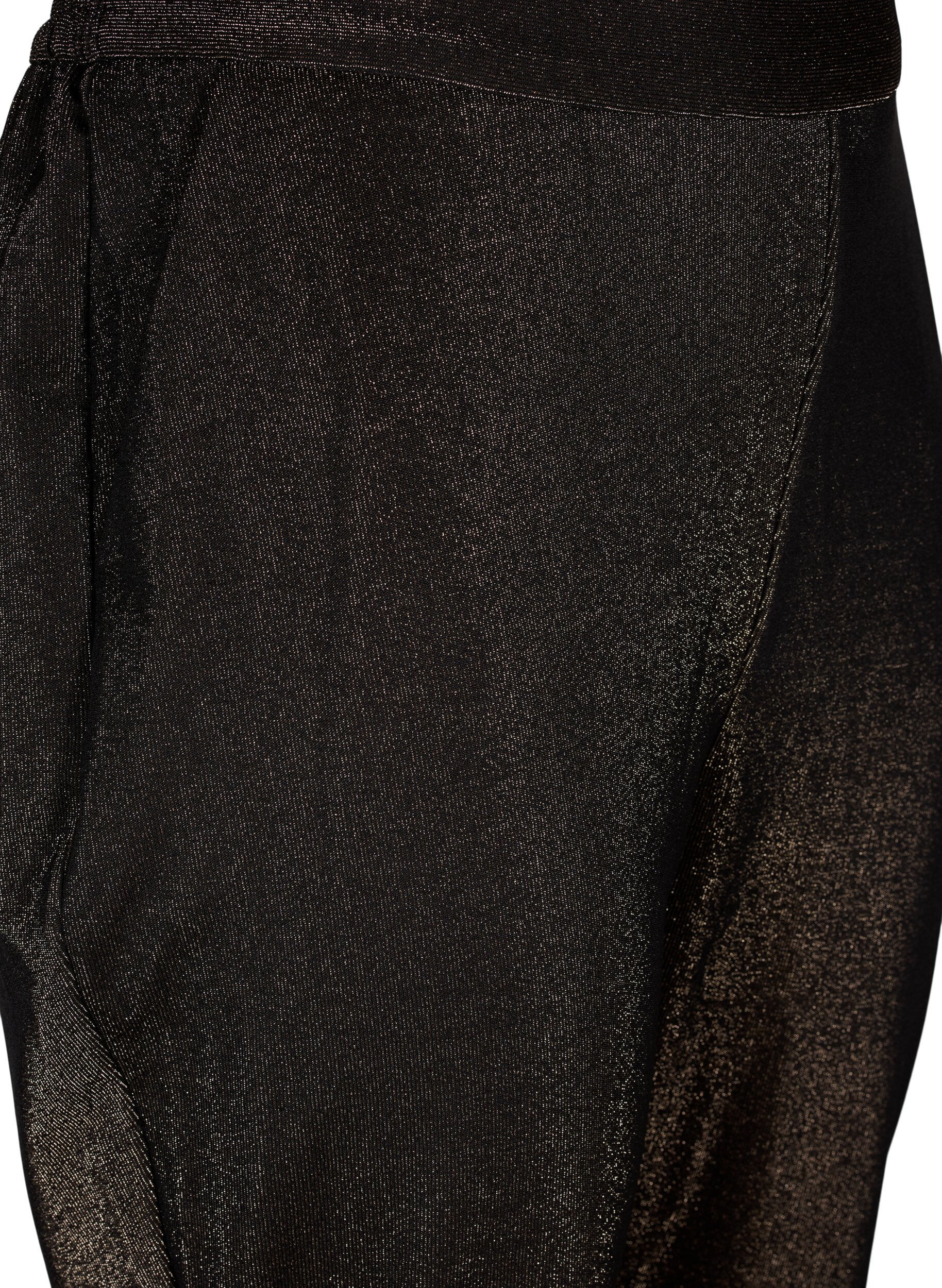 Zizzi Maddison pants with glitter, Black w. Lurex, Packshot image number 2