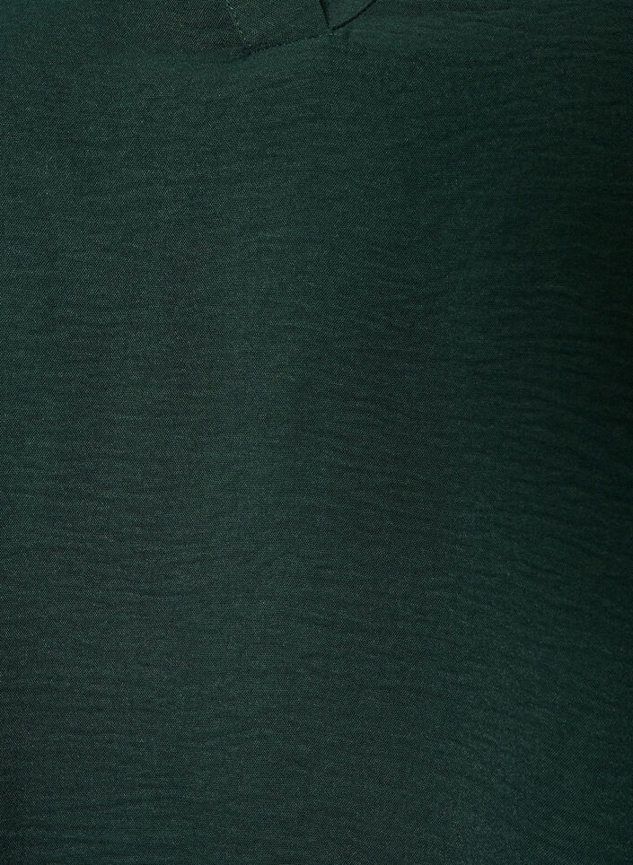 Bluzka z bufiastymi mankietami i dekoltem w ksztalcie litery V, Zielony, Packshot image number 2