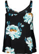 Sleeveless top in viscose, Black Big Flower, Packshot image number 1