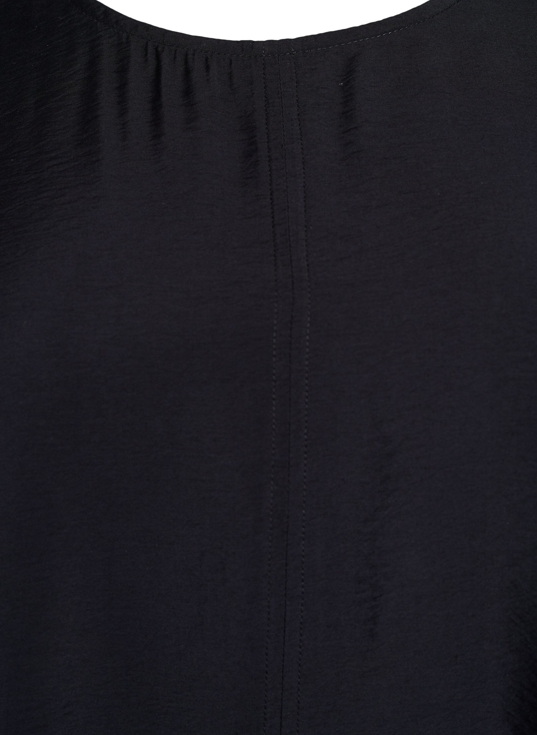 Zizzi Wiskozowa sukienka o kroju litery A z kr&oacute;tkimi rekawami, Czarne, Packshot image number 2