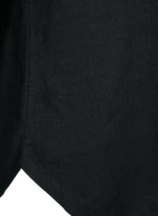 Koszula o przedluzonym kroju z mieszanki lnu i wiskozy, Black, Packshot image number 3