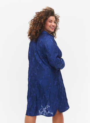 Dluga zakardowa koszula, Mazarine Blue, Model image number 1