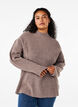 Luzny sweter z welny merynosowej, Desert Taupe Mel., Model image number 0