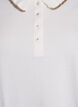 Koszulka polo z guzikami z krysztalków i falbanka, Biały, Packshot image number 2
