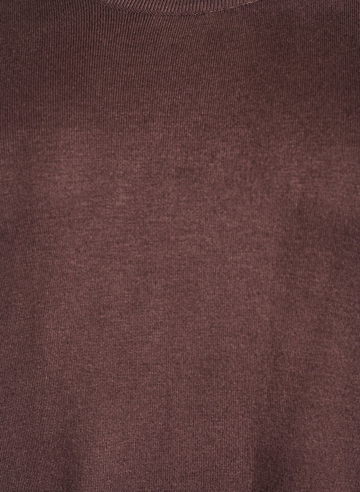 Dzianinowa sukienka na kolana z krótkim rekawem, Brązowy, Packshot image number 2