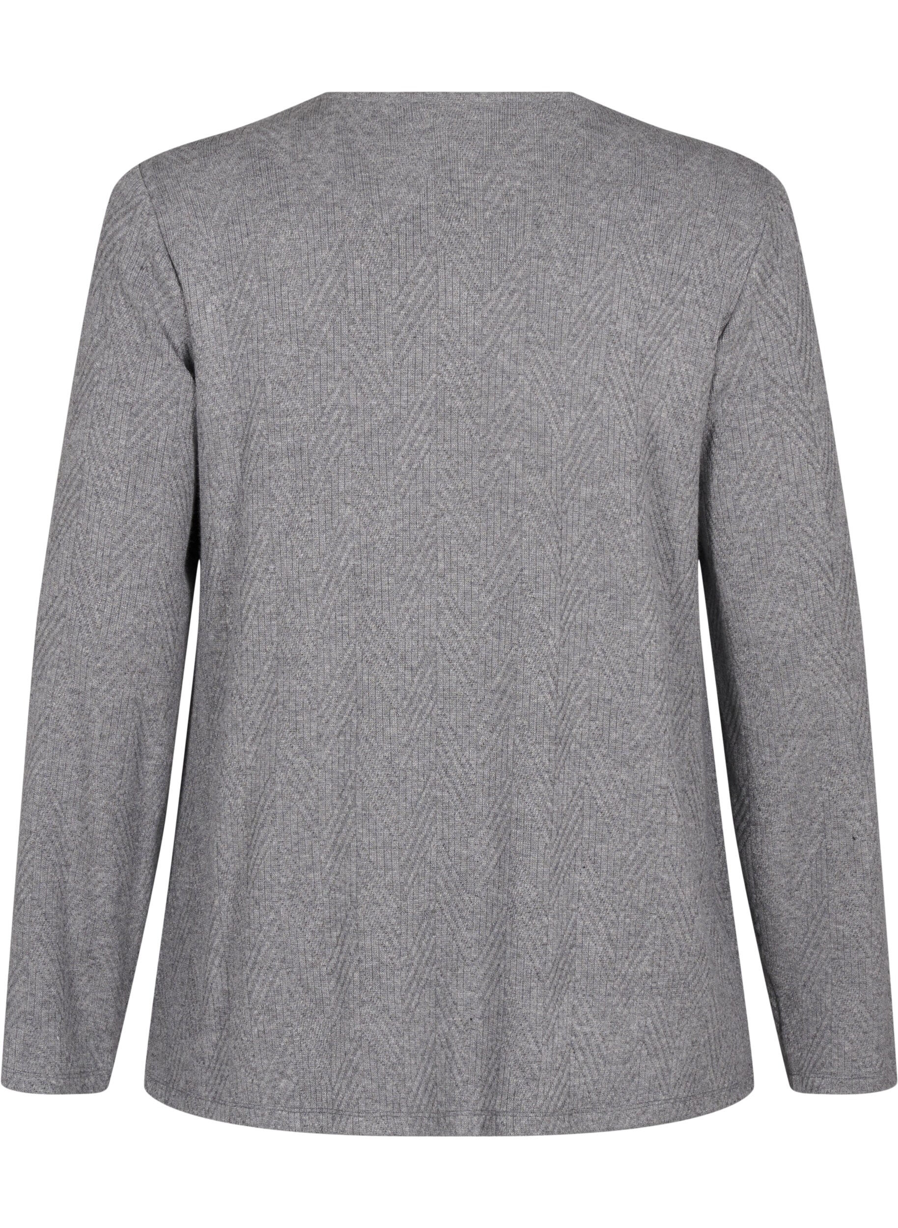 Zizzi Wzorzysta bluzka z dlugimi rekawami, Szary, Packshot image number 1