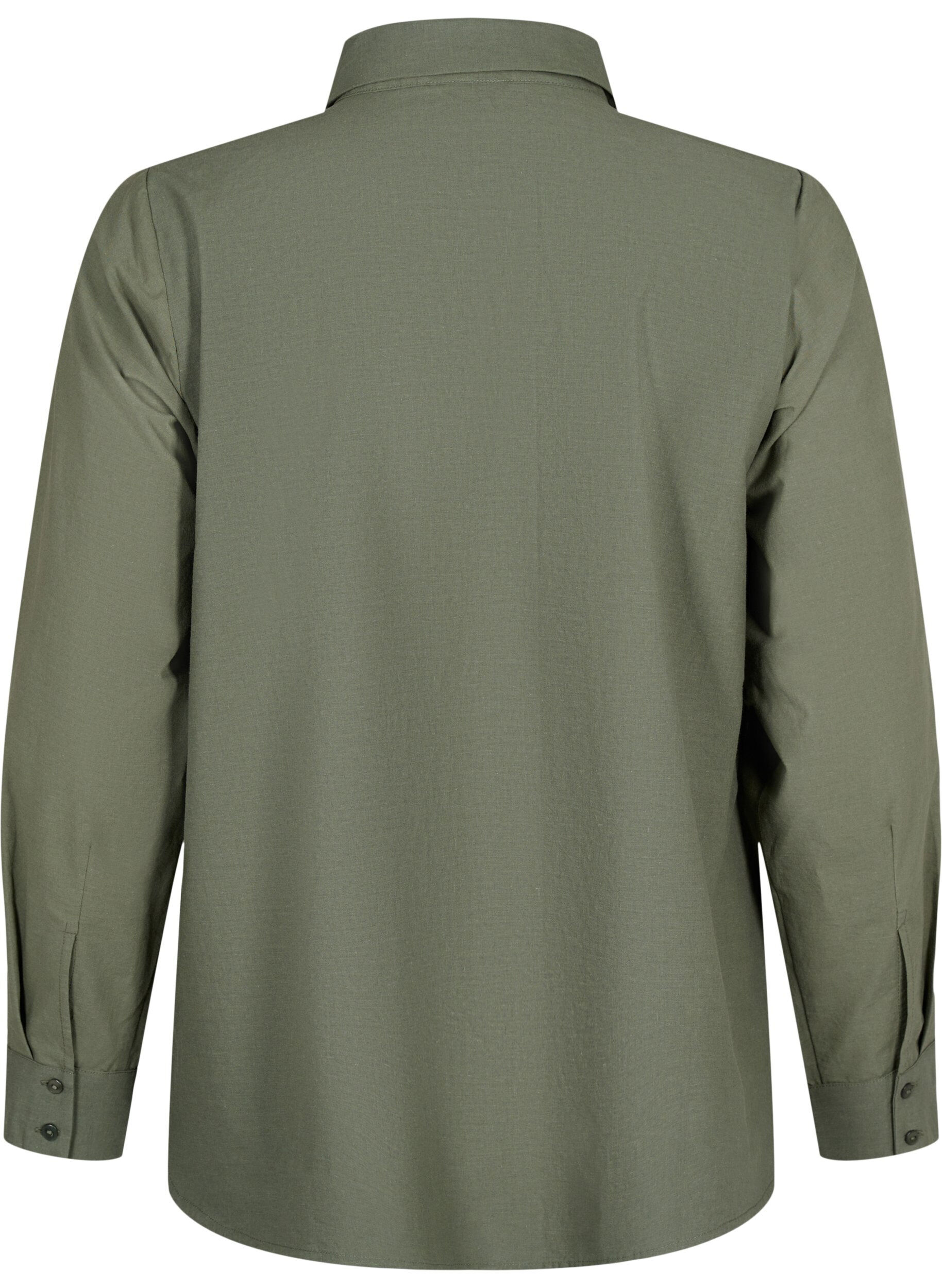 Zizzi Bawelniana koszula z haftem angielskim, Thyme, Packshot image number 1