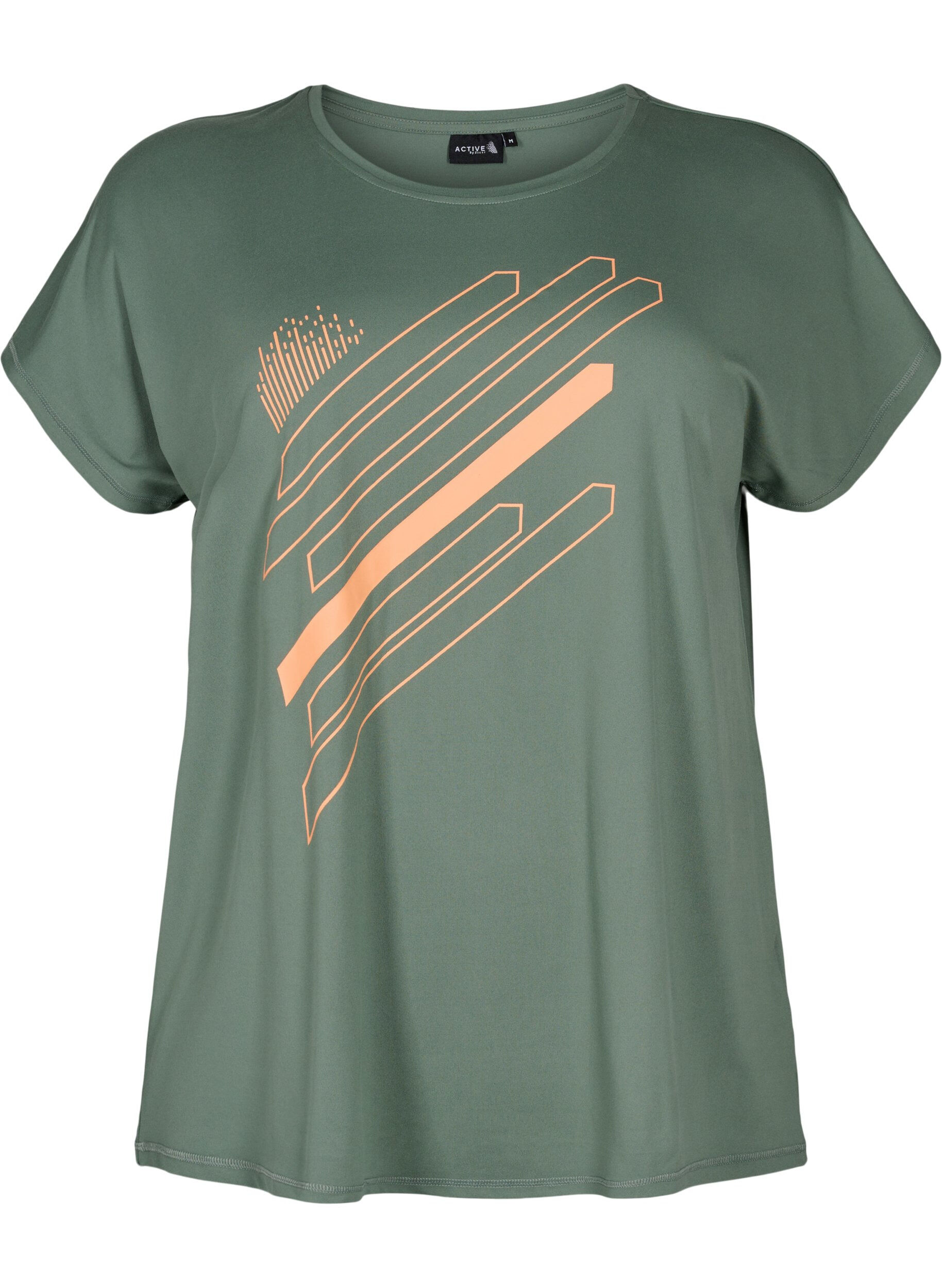 Zizzi Koszulka treningowa z kr&oacute;tkim rekawem i nadrukiem, Laurel W. w. Print, Packshot image number 0