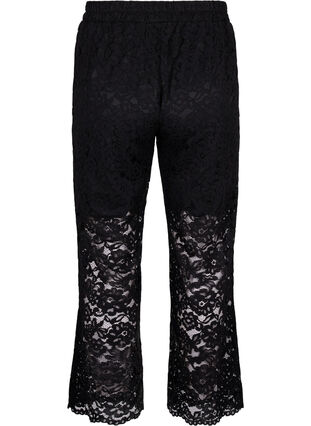 Koronkowe spodnie z kieszeniami, Black, Packshot image number 1