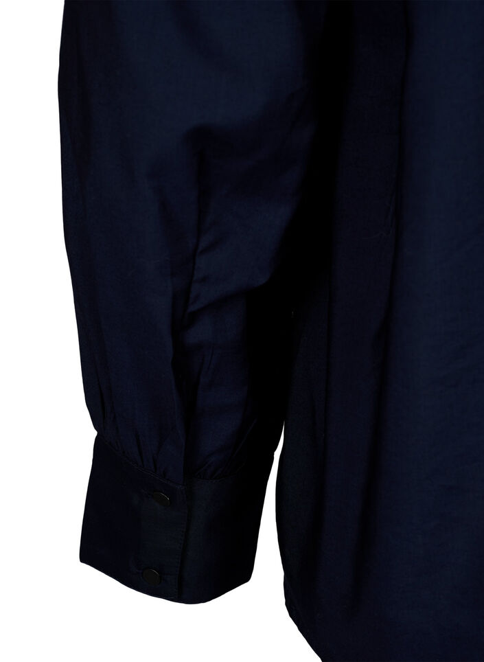 Wiskozowa bluzka koszulowa z marszczeniami, Sky Captain, Packshot image number 3