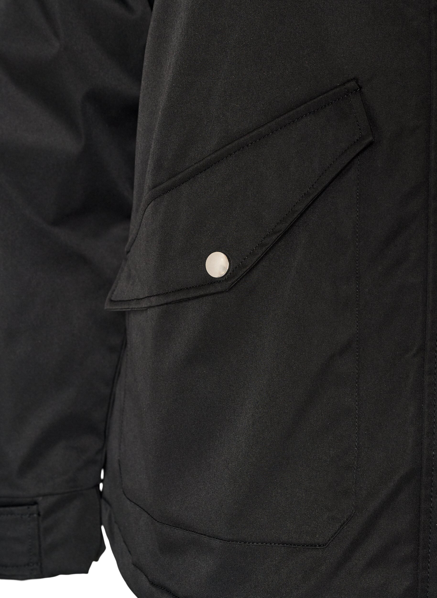 ZizziParka z podszewka i odpinana kapturka, Czarne, Packshot image number 3