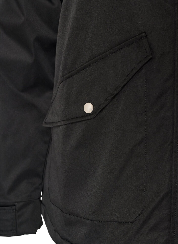 Parka z podszewka i odpinana kapturka, Czarne, Packshot image number 3