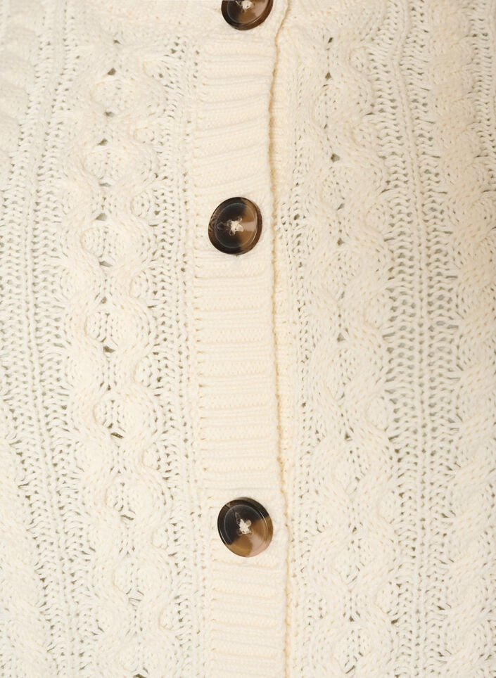 Kardigan o warkoczowym splocie, Biały, Packshot image number 2