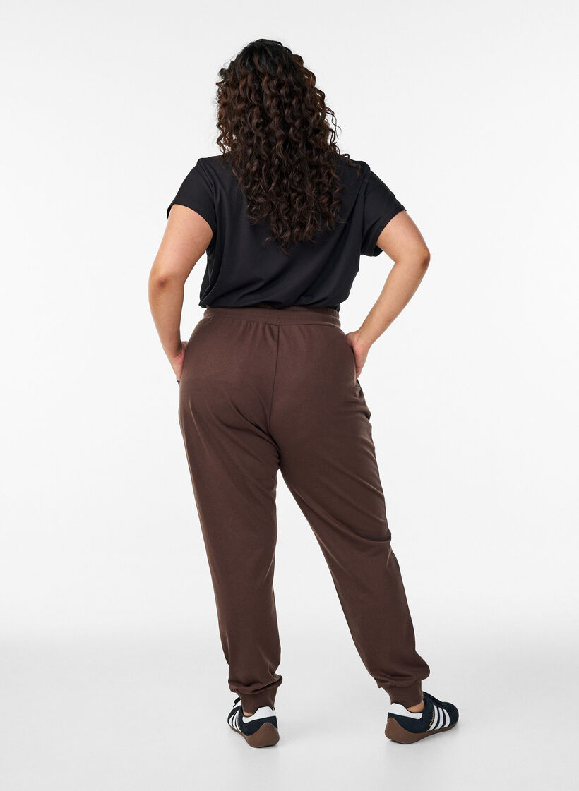Luzne spodnie dresowe z kieszeniami, Brązowy, Model image number 2