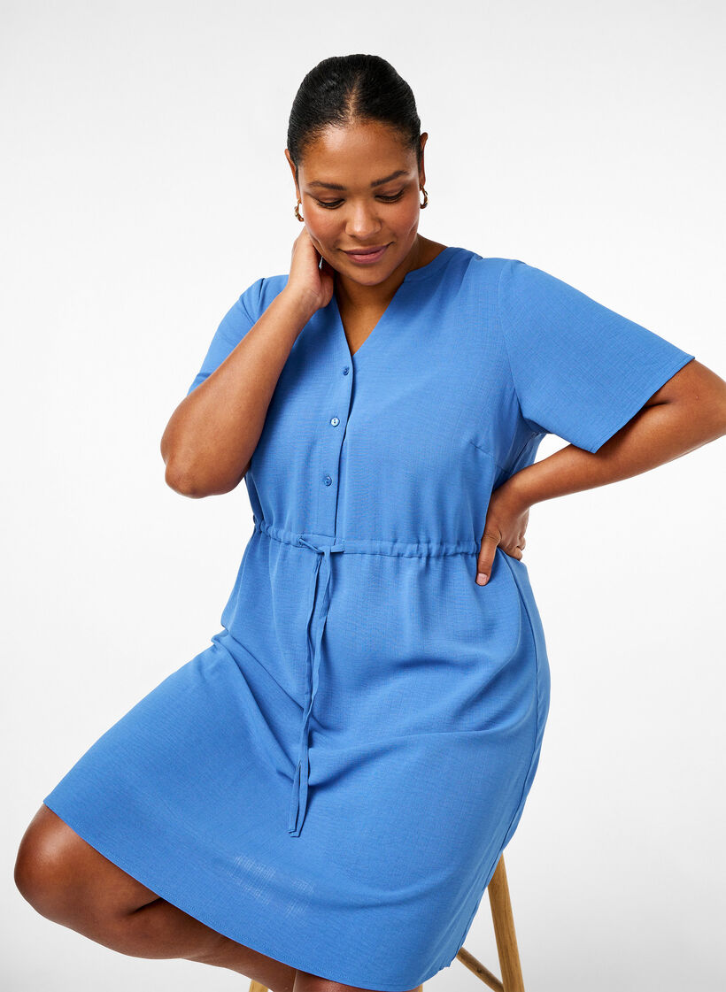 Sukienka z krótkim rekawem i wiazaniem w talii, Riverside, Image image number 0