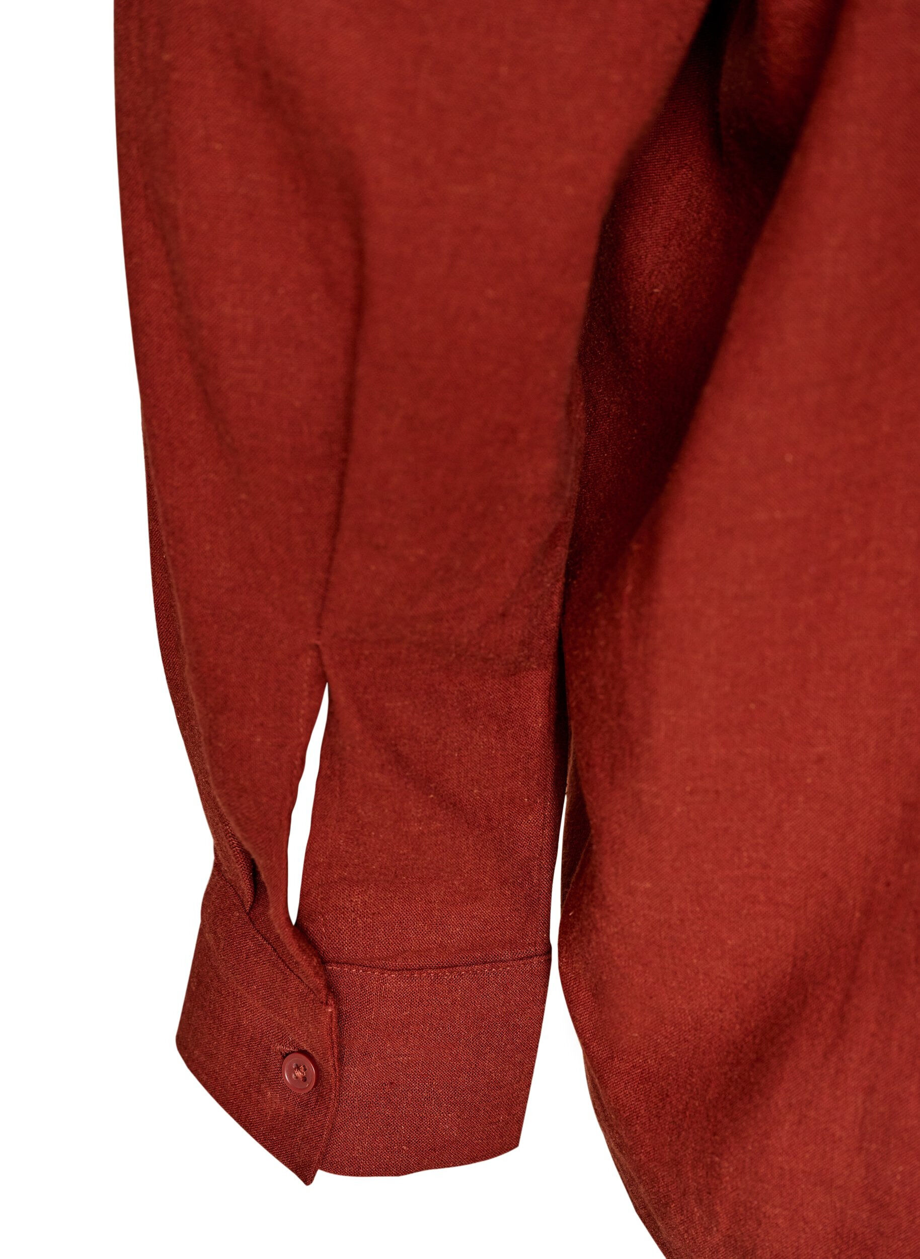 Zizzi Bluzka z lnu i wiskozy z dekoltem w ksztalcie litery V, Czerwony, Packshot image number 3