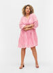 Jacquard A-line dress with ruffles, Cashmere Rose, Model image number 2