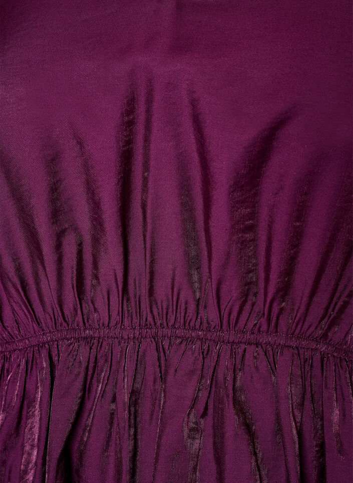 Blyszczaca bluzka z wiskozy z efektem peplum, Fioletowy, Packshot image number 2