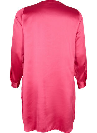 Dluga blyszczaca koszula z rozcieciem, Pink Flambé, Packshot image number 1