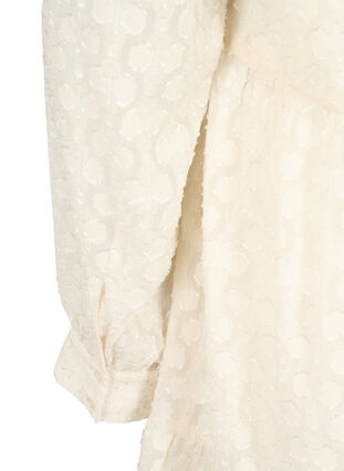 Zakardowa sukienka z kolnierzykiem z falbana, Birch, Packshot image number 3