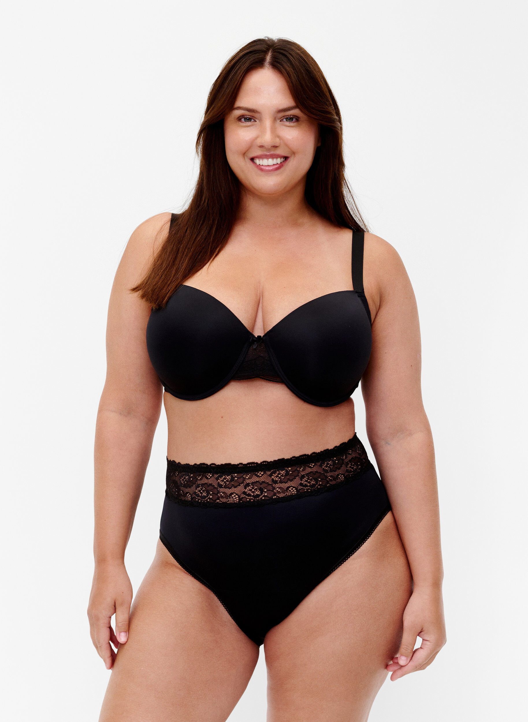 Zizzi Majtki menstruacyjne z koronka, Czarne, Model image number 0