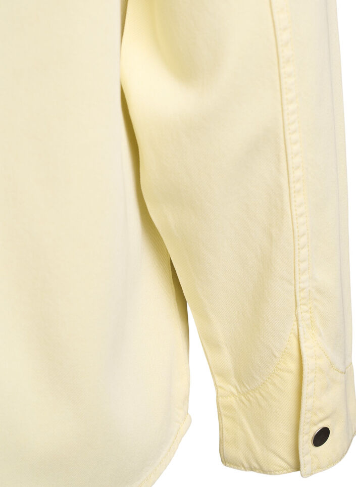 Koszula jeansowa z kieszeniami na piersi, Żółty, Packshot image number 3