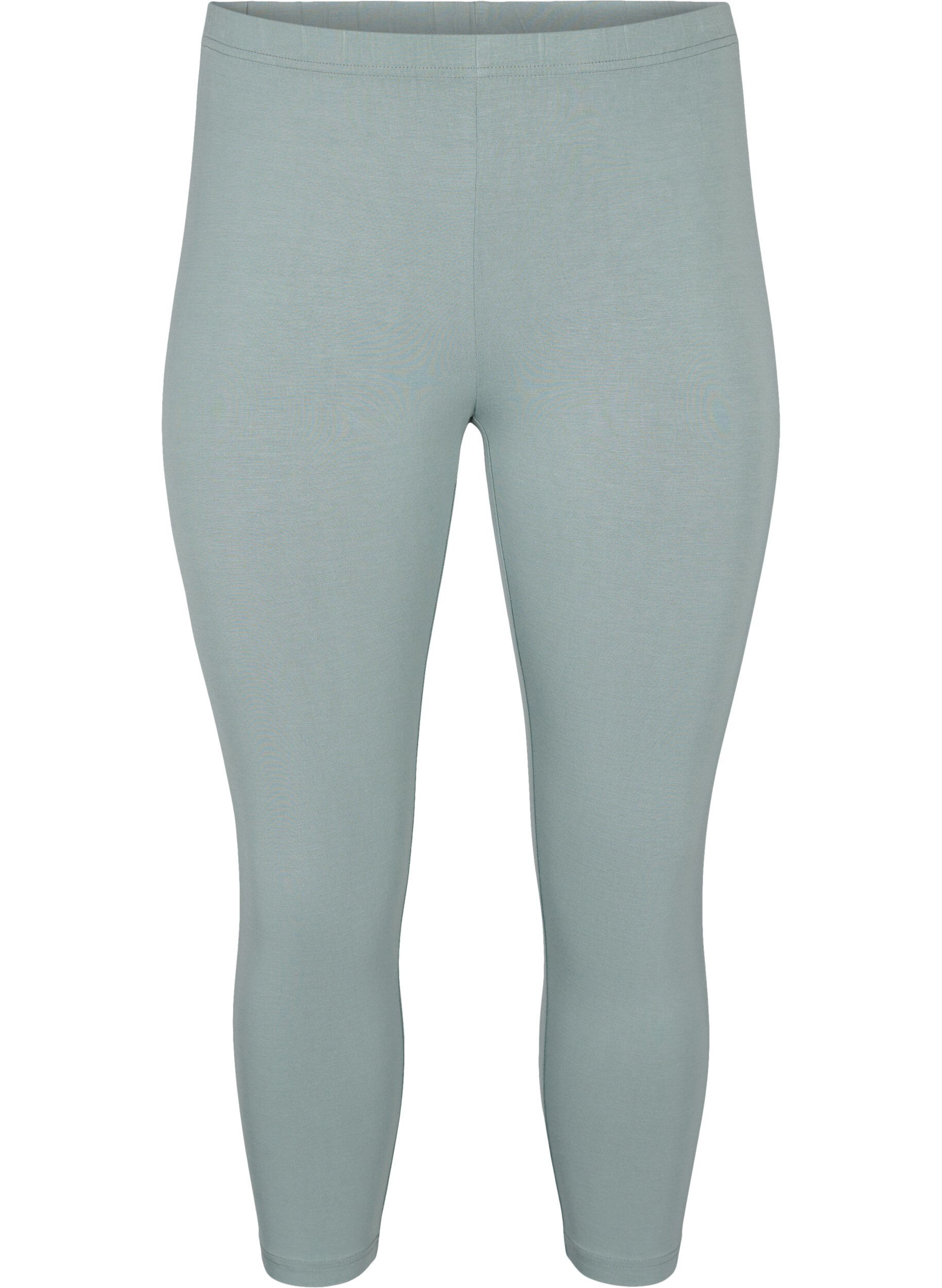 Zizzi Legginsy 3/4 typu basic z wiskozy, Zielony, Packshot image number 0
