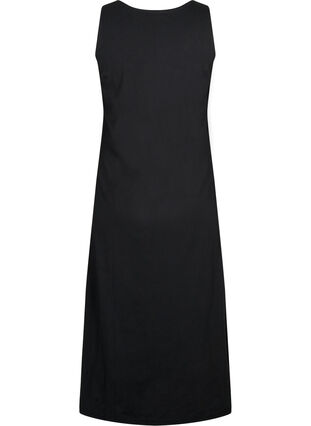 Trapezowa sukienka z bawelny bez rekawów, Black, Packshot image number 1