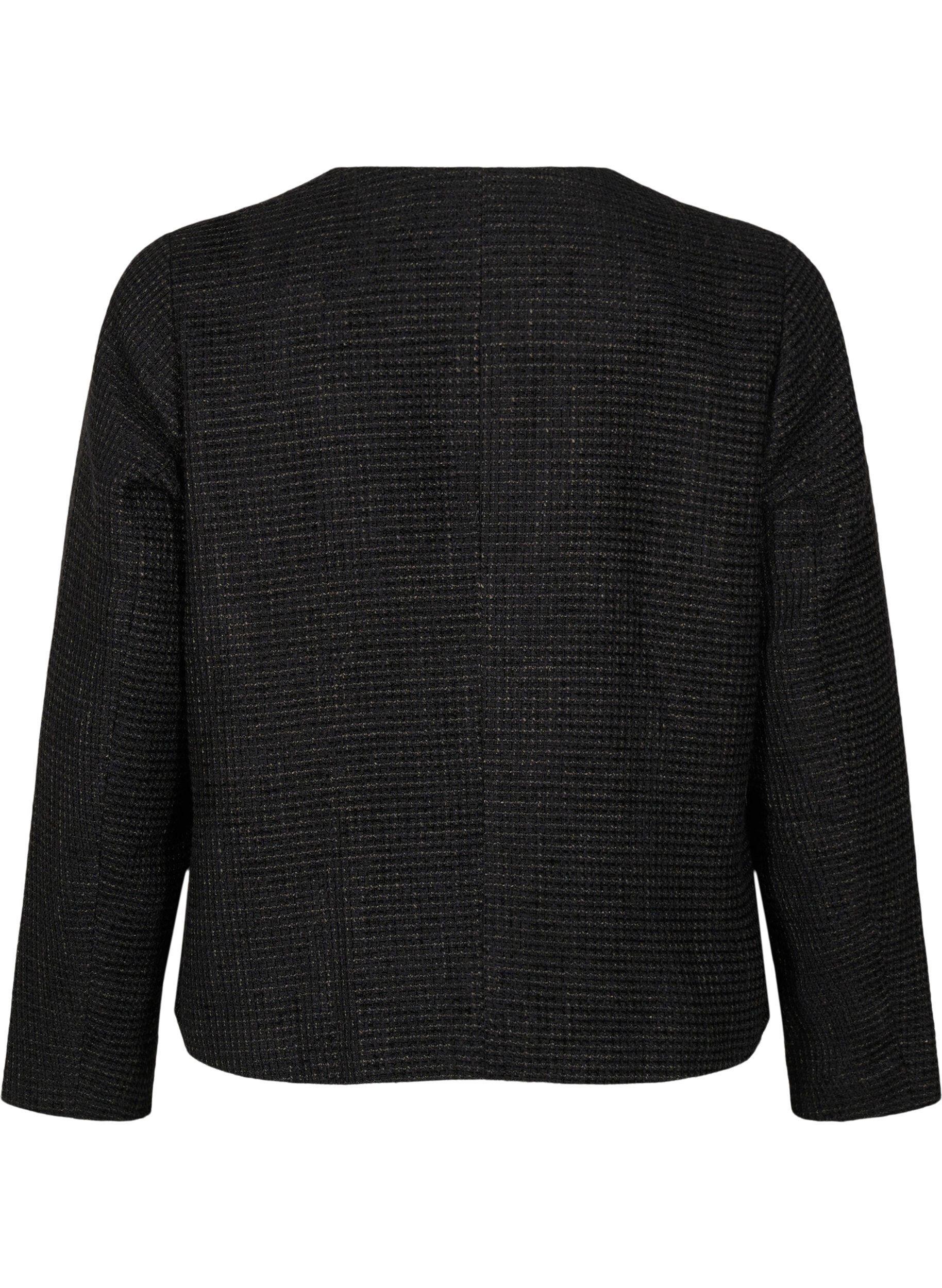 Zizzi Kurtka Boucle z kieszeniami i ozdobnymi guzikami, Black, Packshot image number 1