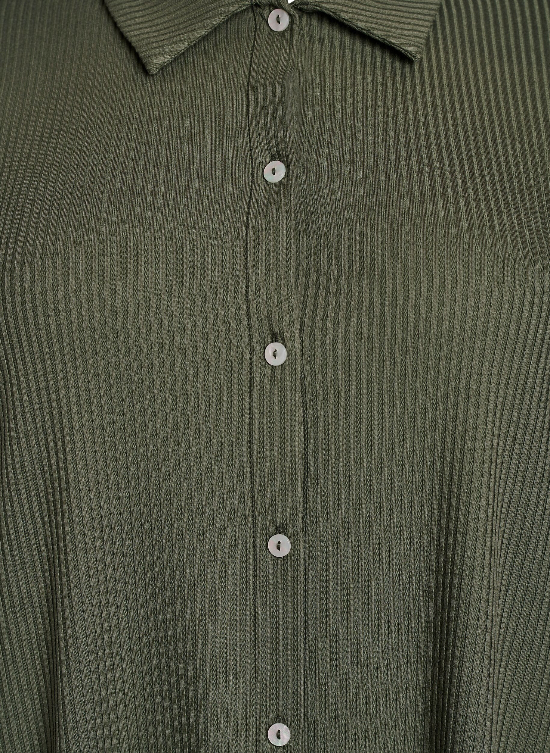 Zizzi Maxi sukienka z dzerseju z kolnierzykiem i kr&oacute;tkimi rekawami, Zielony, Packshot image number 2