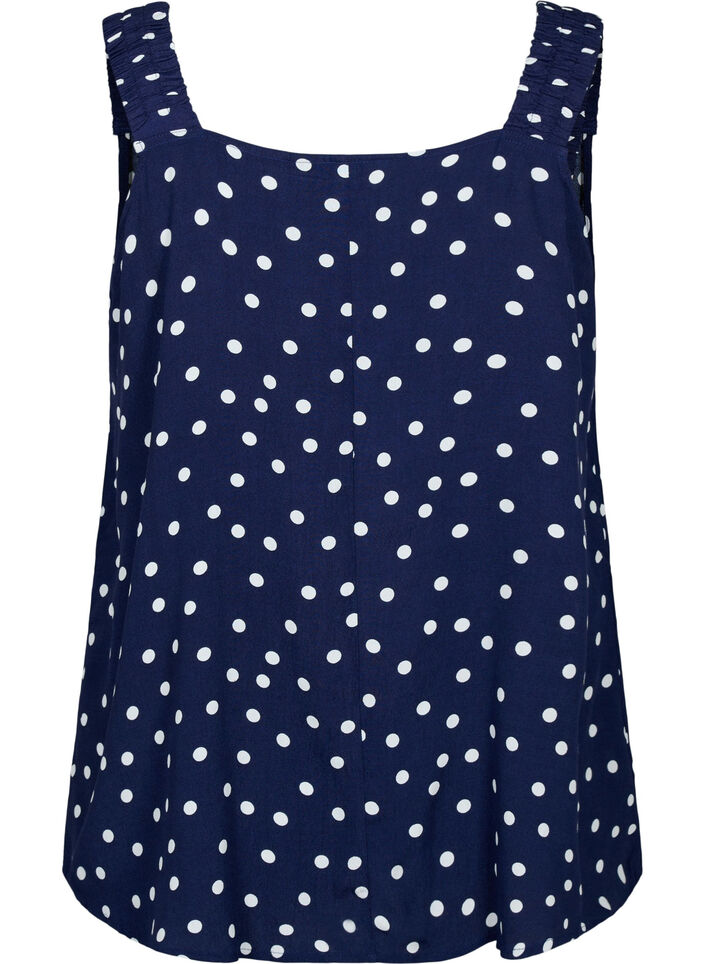 	 Printed viscose top with a-shape, Peacoat Dot, Packshot image number 1