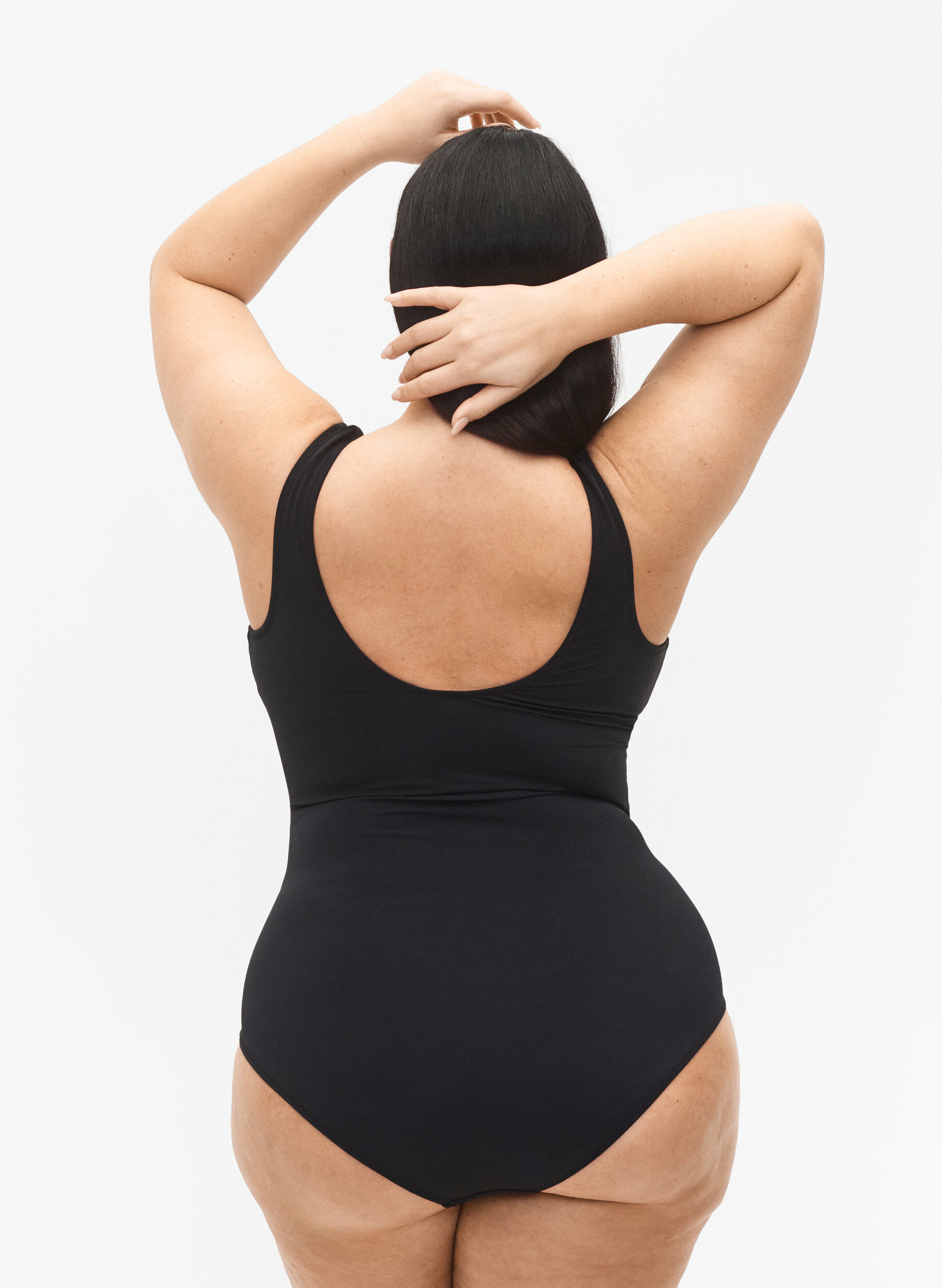 Zizzi Swimsuit with band detail, Black, Model image number 1