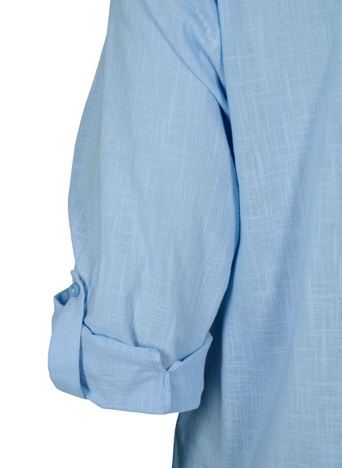 Bawelniana koszulowa bluzka z dekoltem w szpic, Serenity, Packshot image number 3