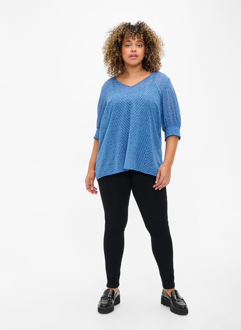 Bluzka w kropki z krótkimi rekawami, Riverside Dot, Model image number 2